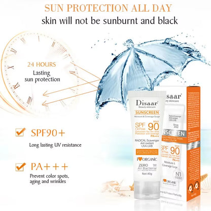 Facial Body Sunscreen Waterproof SPF 90+UV Sun Cream Sunblock Skin Protective Cream anti Sun Facial Seaside Protection Cream