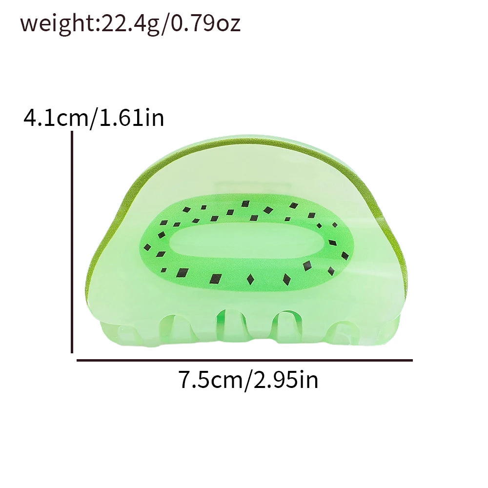 Charming Summer Fruit Acrylic Claw Clip - Colorful Watermelon & Orange Hairpin for Women and Girls