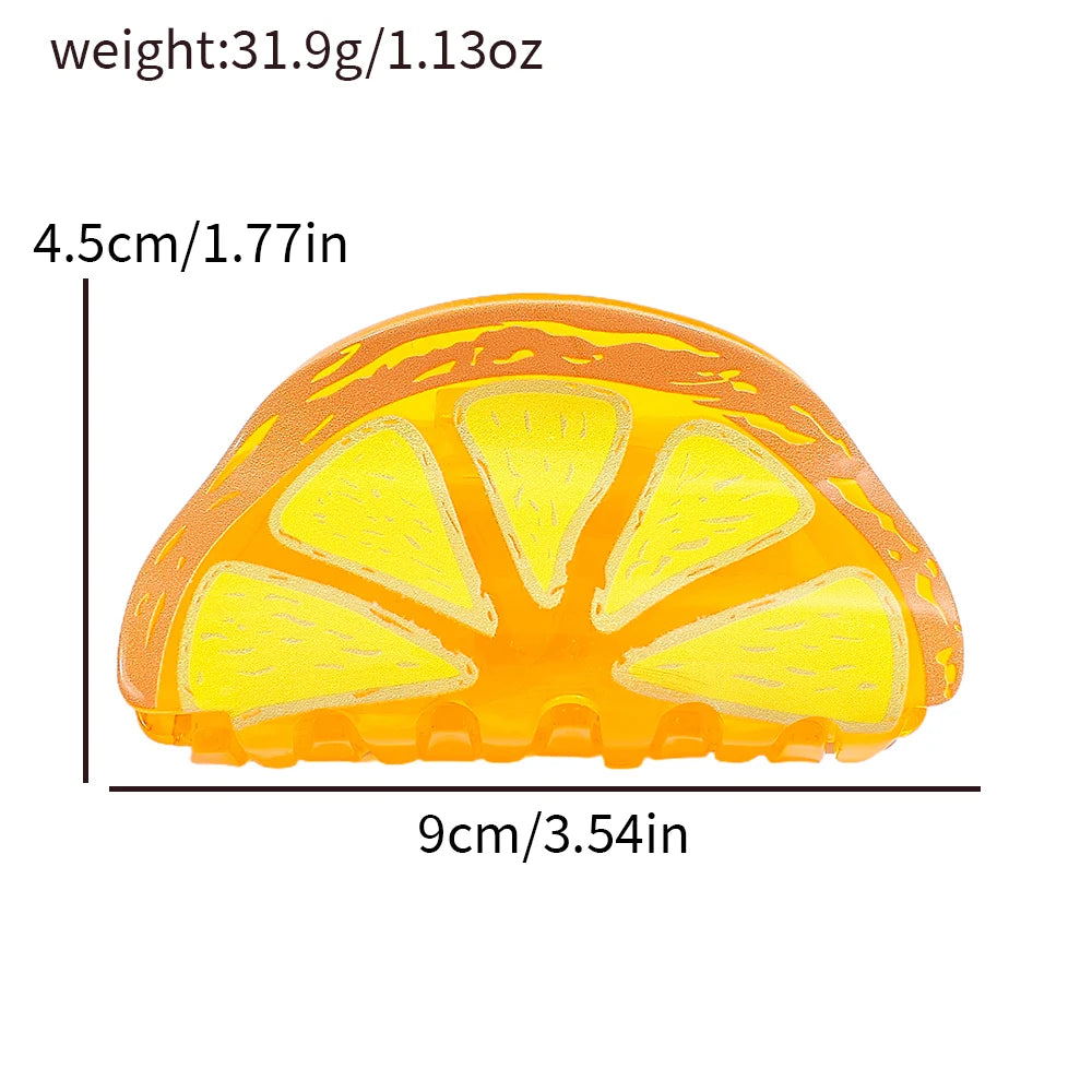 Charming Summer Fruit Acrylic Claw Clip - Colorful Watermelon & Orange Hairpin for Women and Girls
